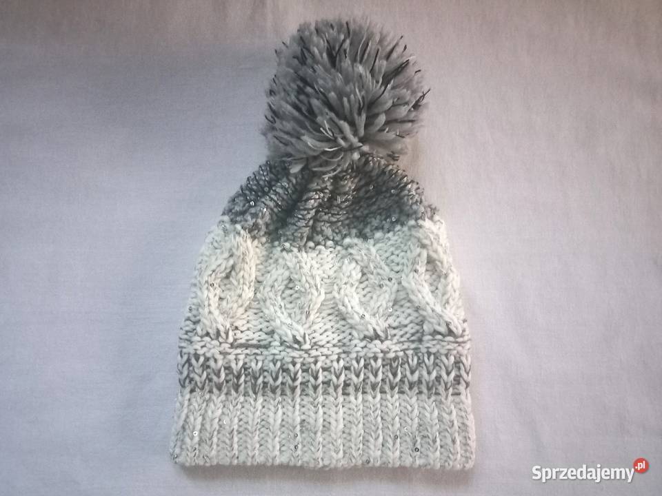 Czapka damska Pompon r SM zimowa Cekiny NOWA Dla kobiet Białystok