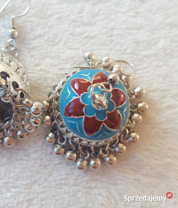 Nowe kolczyki indyjskie jhumki jhumka srebrny Szczecin sprzedam