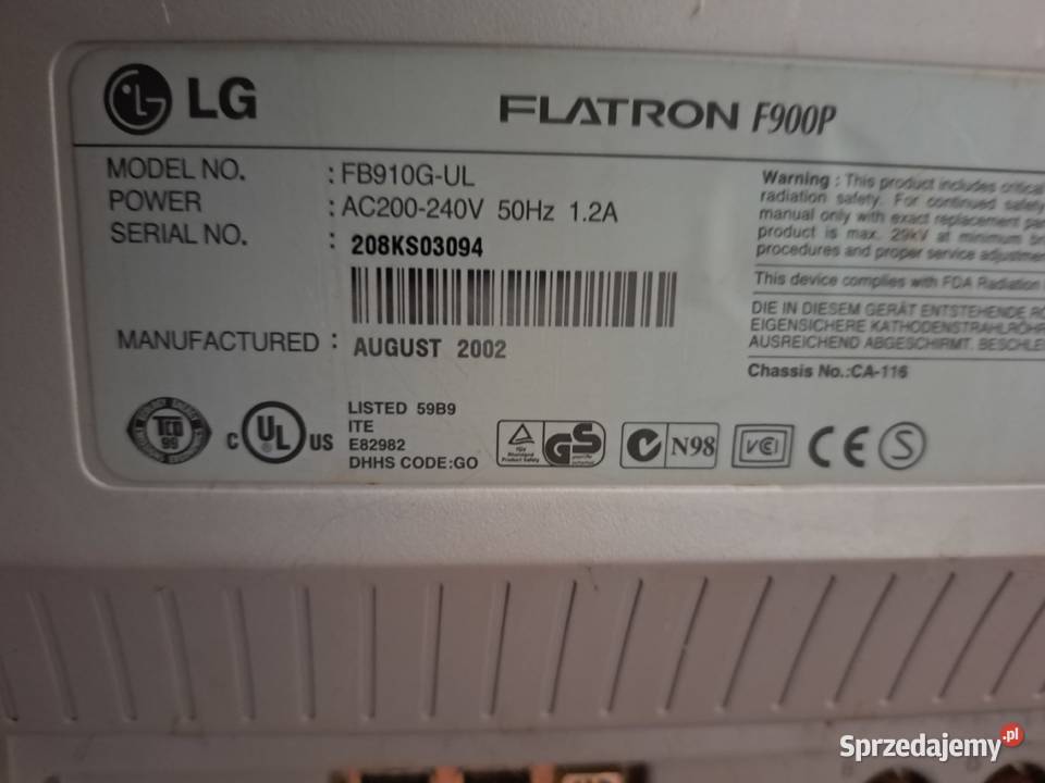 Monitor LG Flatron F900P Wrocław