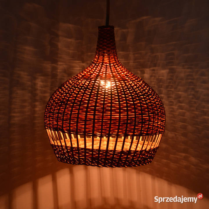 Lampa sufitowa z wiklinowym kloszem Dania lata odcienie brązowego Warszawa sprzedam