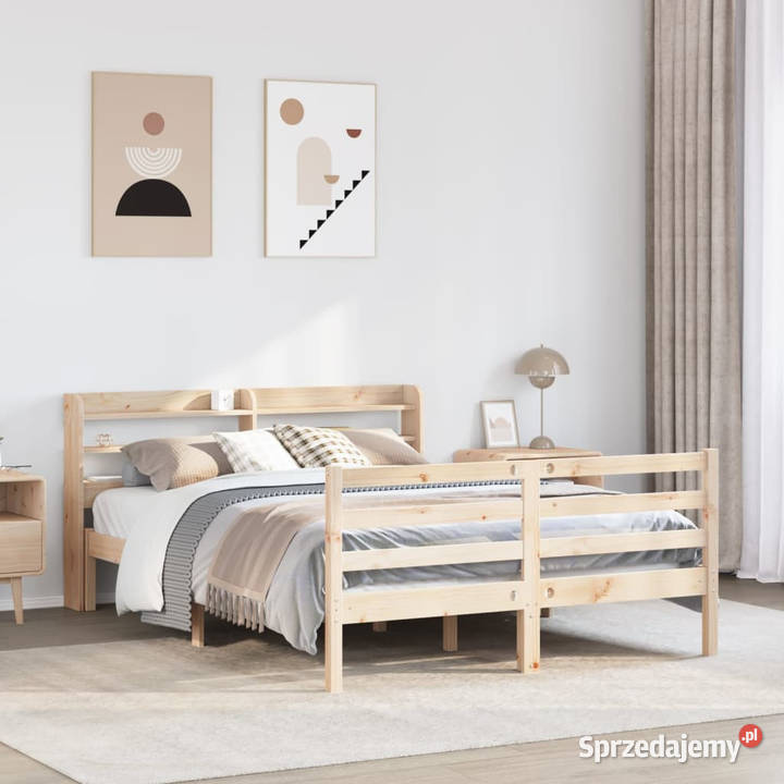 Rama łóżka z zagłówkiem lite drewno sosnowe 82cm sprzedam