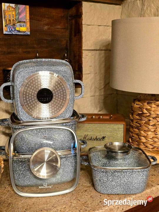 249 Garnki brytfanki marmurkowe czarne szare 4 Zabrze