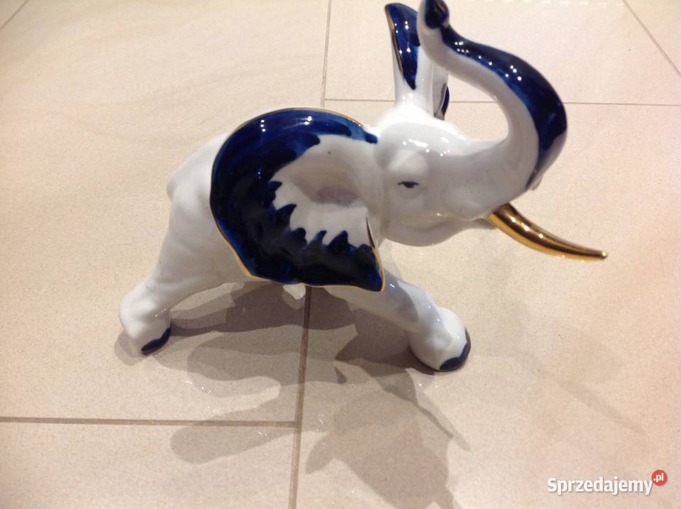 Figurka Słoń Porcelanowy Dekoracja Nowa Sól