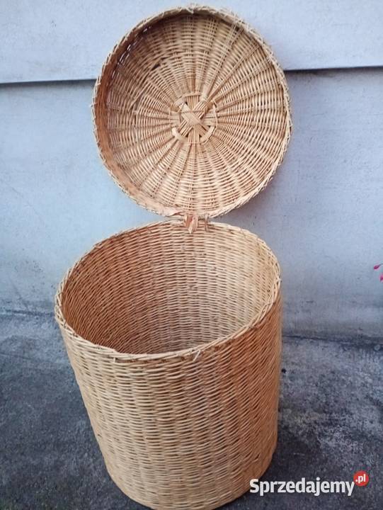 Kosz wiklinowy Duży z pokrywą na pranie zabawki Włocławek