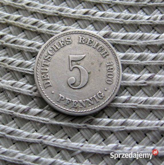 Niemcy 5 Pfennigów 1900r A Kalisz