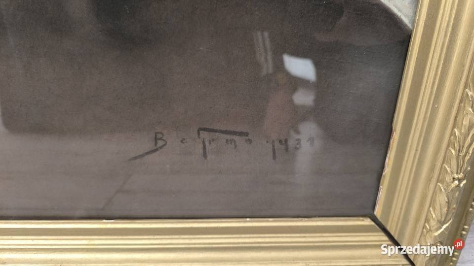 Stary oryginalny obraz pastela porter afrykanki Łódź