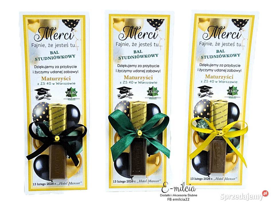 Merci jako podziękowanie STUDNIÓWKA BAL MATURA Pozostałe Zielona Góra