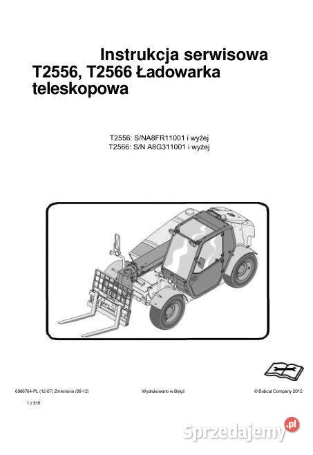 Bobcat T2556 T2566 instrukcja naprawy motoryzacja, transport świętokrzyskie Kielce