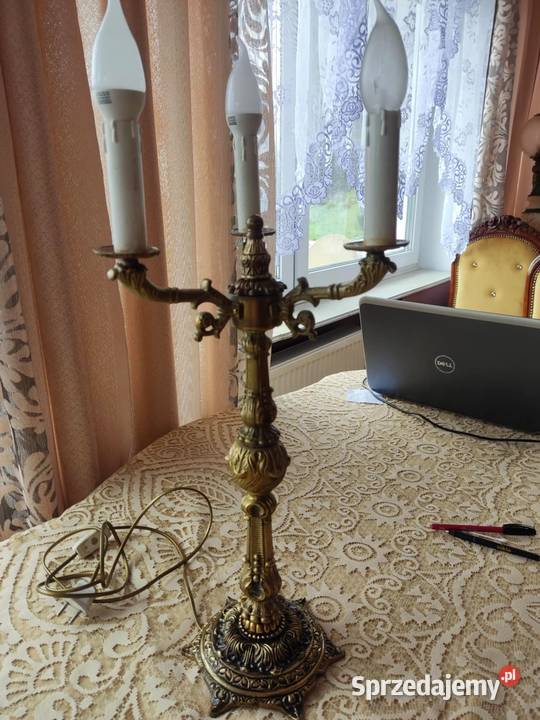 ponad 3 mosiądzu kandelabr lampa stara Gorzów Wielkopolski