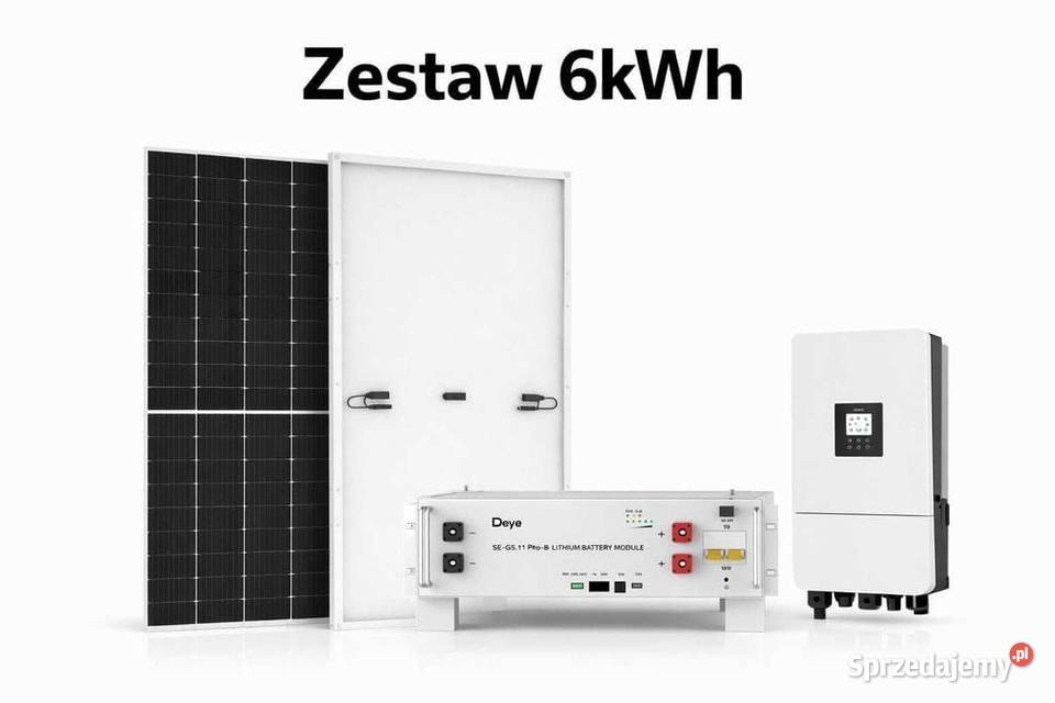 Zestaw budżetowy 6kWh LV panele inwerter 3 fazy sprzedam