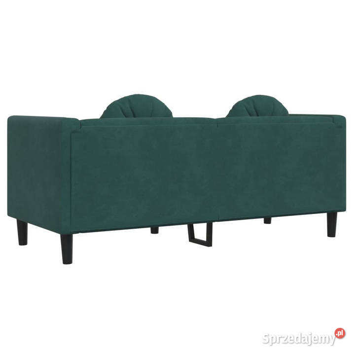 Sofa 2osobowa z poduszkami ciemnozielona aksamit Warszawa