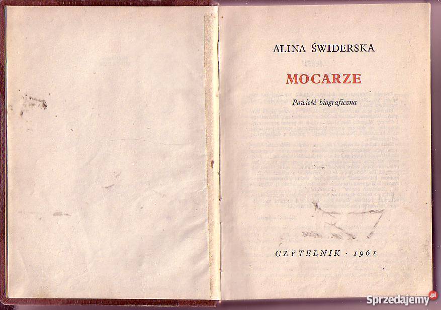 5803 MOCARZE POWIEŚĆ BIOGRAFICZNA ALINA ŚWIDERSK Czyrna