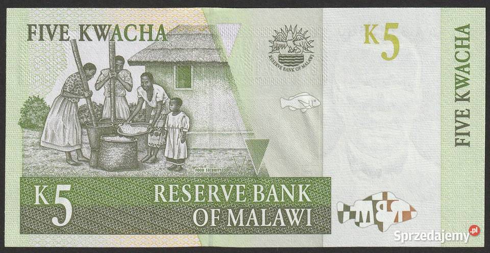 Malawi 5 kwacha 1997 stan bankowy UNC łódzkie Łódź