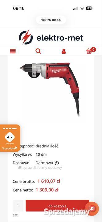 Wiertarka wkrętarka sieciowa Milwaukee