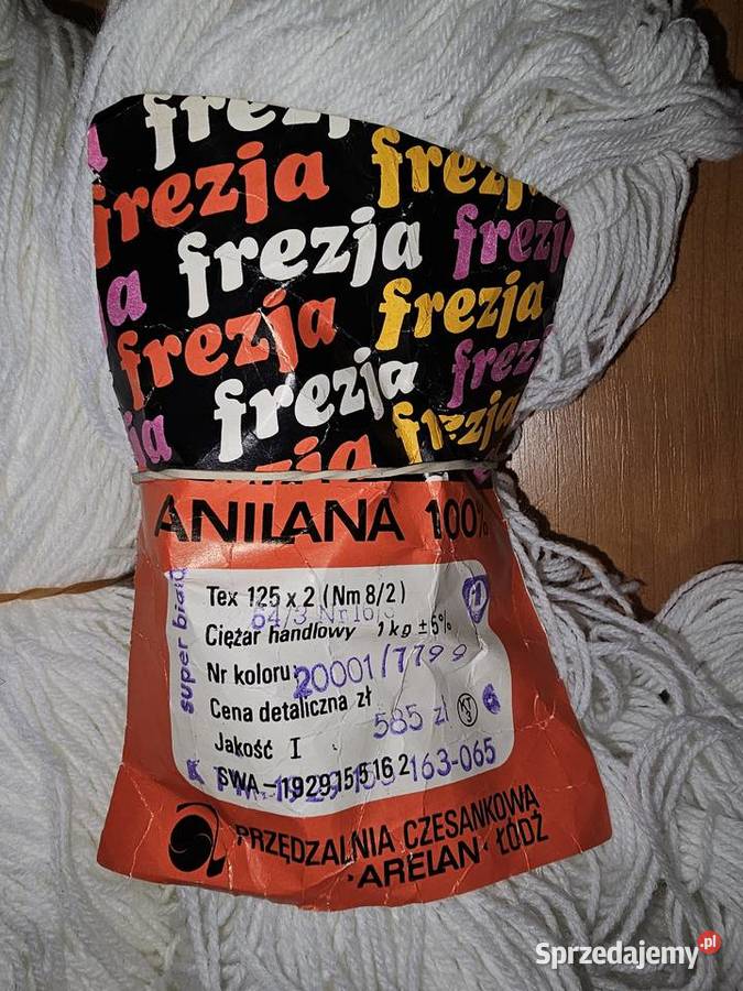 Włóczka Frezja super biała anilana 100 300g Oświęcim