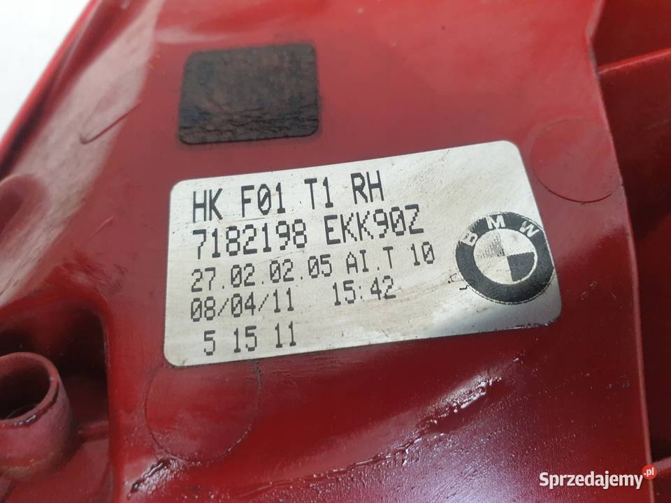 LAMPA Prawa BMW F01 F02 TYLNA PRAWY TYŁ europa Rudka