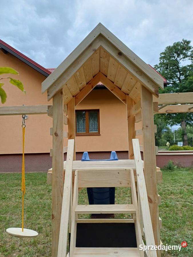 Plac zabaw Domek Ślizg 2 Huśtawki Tablica ZESTAW Domki drewniane Płock