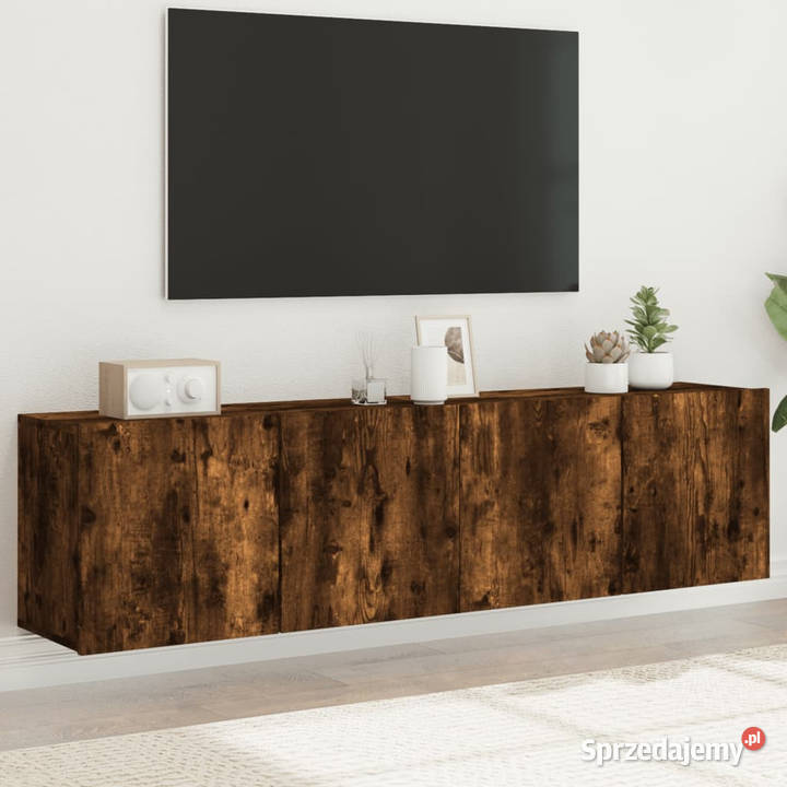 Ścienne szafki TV 2 przydymiony dąb 80x30x41 Warszawa sprzedam