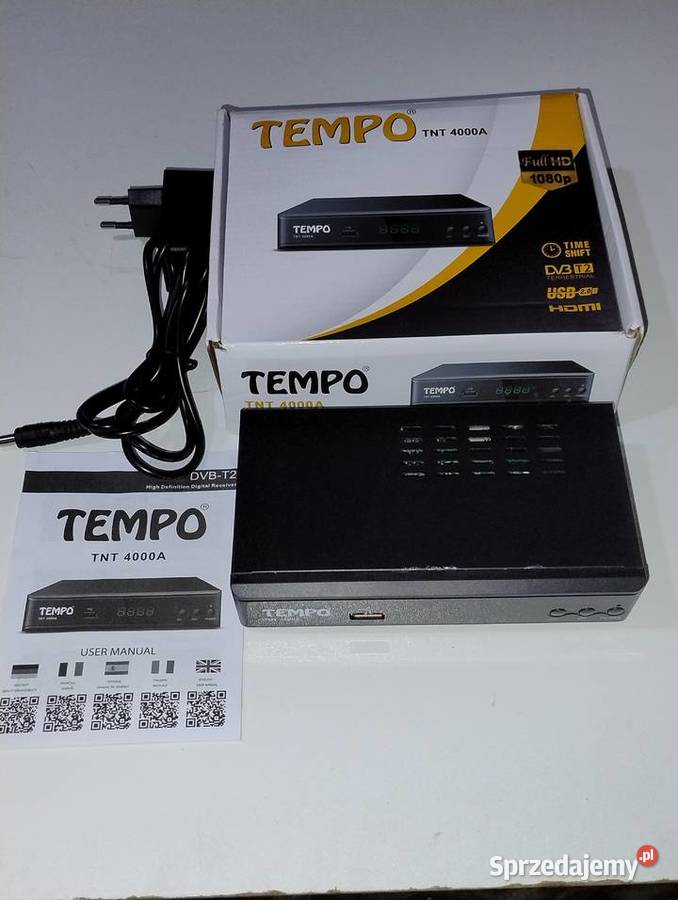Dekoder Tuner DVBT2 Tempo TNT 4000A Komplet sprzedam