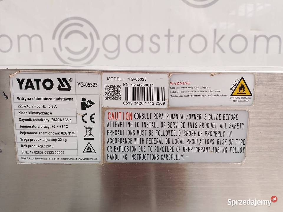 Nadstawka chłodnicza Yato YG05323 8 x 14 GN Wrocław