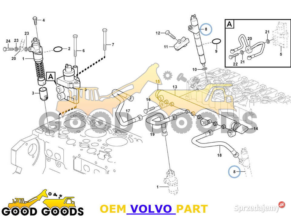 VOLVO WTRYSKIWACZ PALIWA D5E D7D D7E 20798114 Władysławów