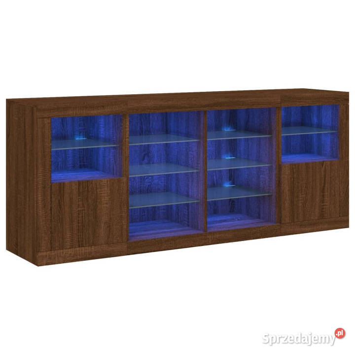 Szafka z oświetleniem LED brązowy dąb 163x37x67 mazowieckie Warszawa