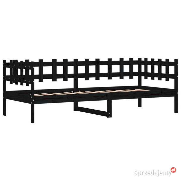 Łóżko dzienne czarne lite drewno sosnowe 80x200 203cm Warszawa