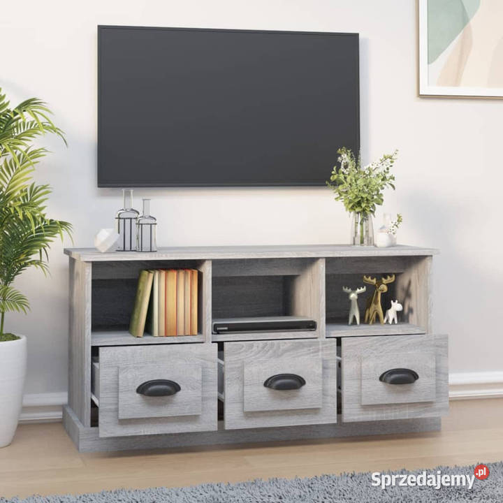 Szafka pod TV szary dąb sonoma 100x35x50 mazowieckie Warszawa