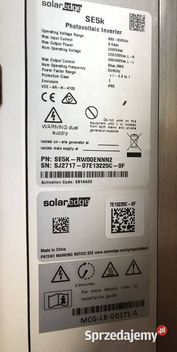 Mam do sprzedaży INWERTER SOLAREDE SE5KRWOOENNN2 Gdańsk