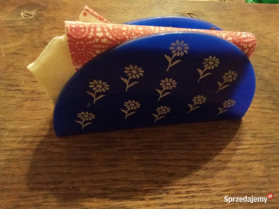 Serwetnik niebieski plastikowy PRL mazowieckie