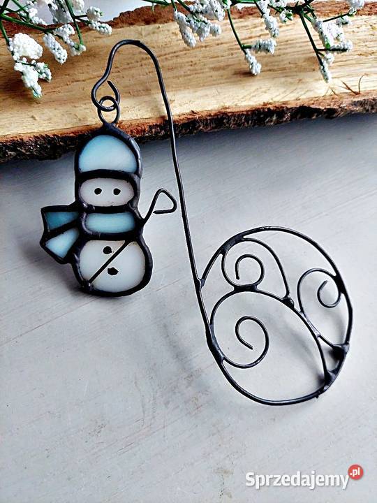 zakładka do książki bałwanek błękitny witraż Rękodzieło Piekary Śląskie