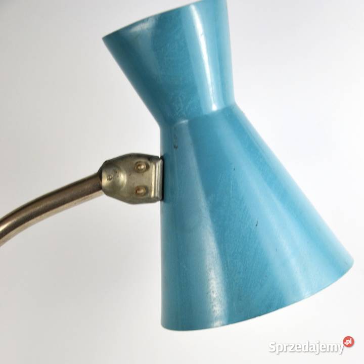 Metalowa niebieska lampa stołowa Węgry lata Pozostałe Pomiechówek