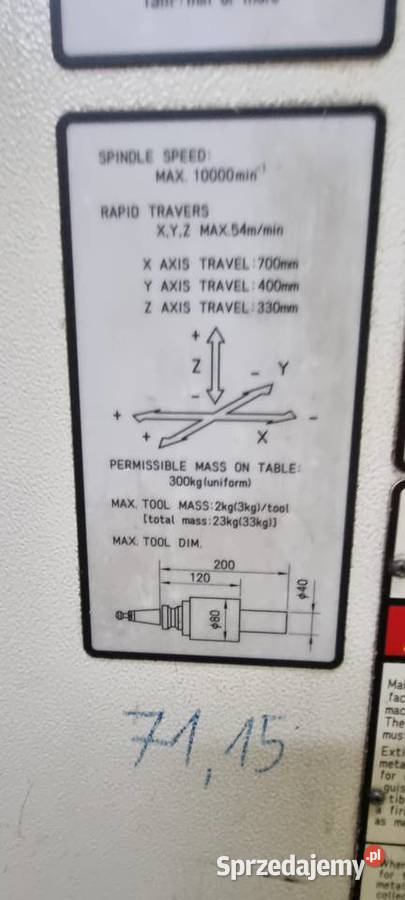 Frezarka pionowa ROBODRILL D21LiA5 Ostaszewo sprzedam
