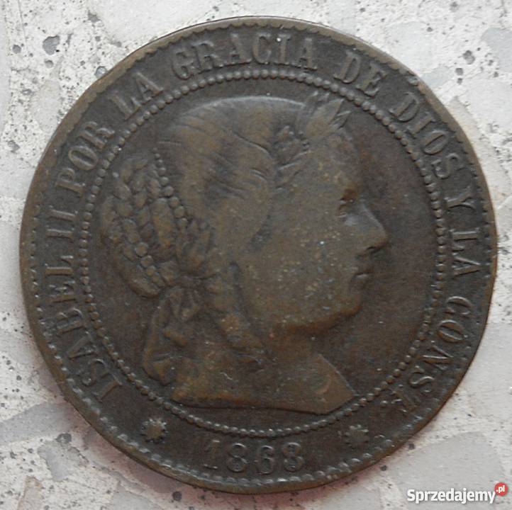 HISZPANIA2 12 CENTIMOS DE ESCUDO1868 r ISABEL Legionowo sprzedam
