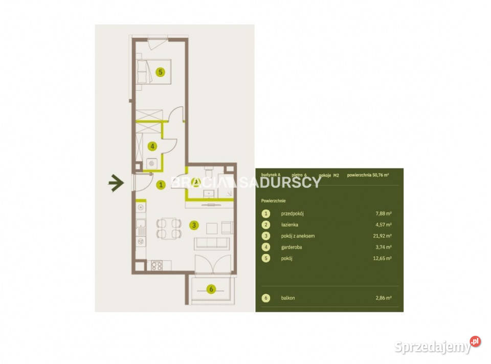 Mieszkanie na sprzedaż Kraków 3869m2 2 pokojowe