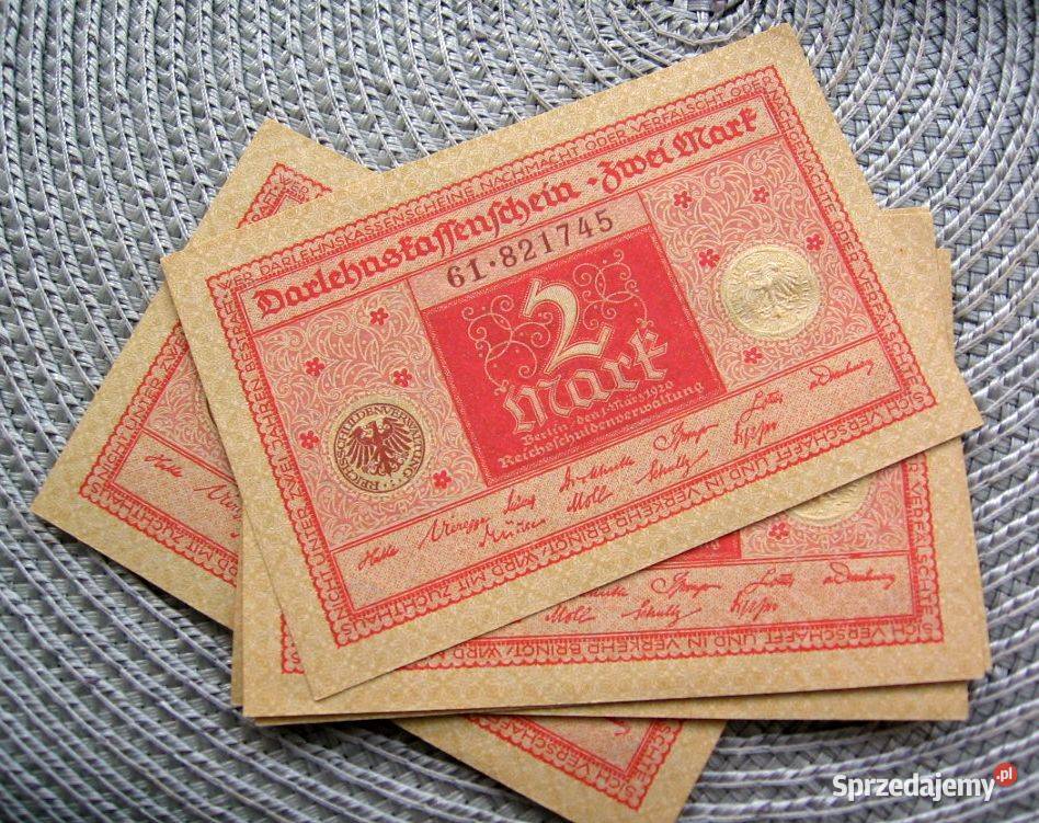 Banknot Zastępczy 2 Marki 1920r 4 Bilet na kawe Pozostałe Kalisz