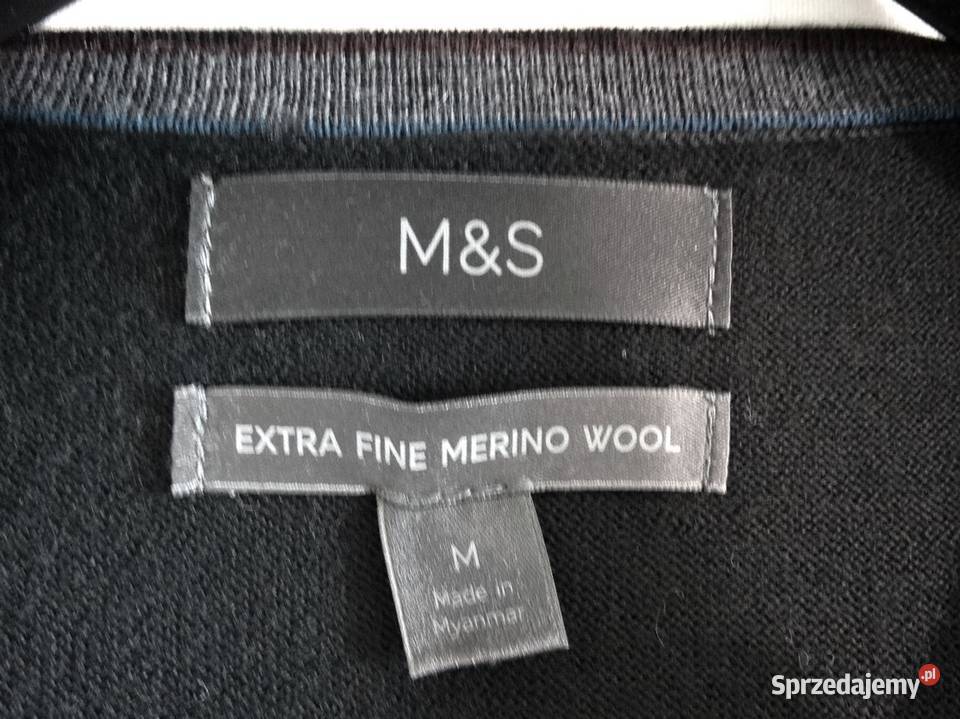 Sweter Męski Wełniany 100 Wełna Merino Fine Łomża