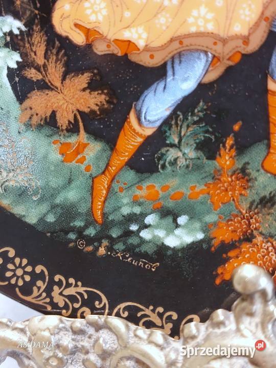 PORCELANOWY KOLEKCJONERSKI TALERZ Lomonosov Dobrzany