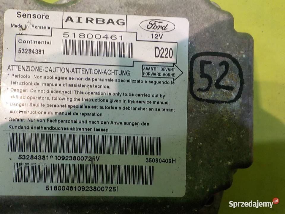 FORD KA MK2 II 12 B 09r 3D modul sensor AIRBAG mazowieckie sprzedam