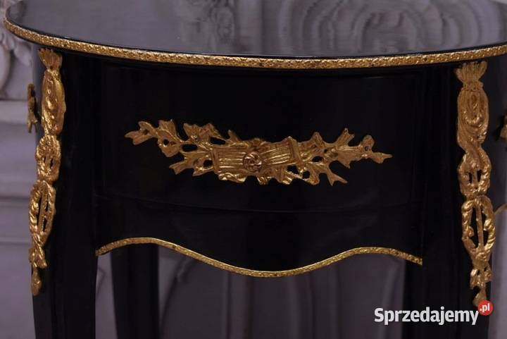 Czarno Złoty Drewniany Stolik Nocny Stół Kawowy Kraków sprzedam