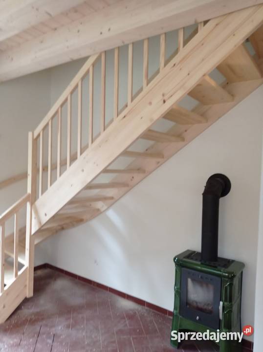 Schody niskobudżetowe surowe świerkowe wielkopolskie