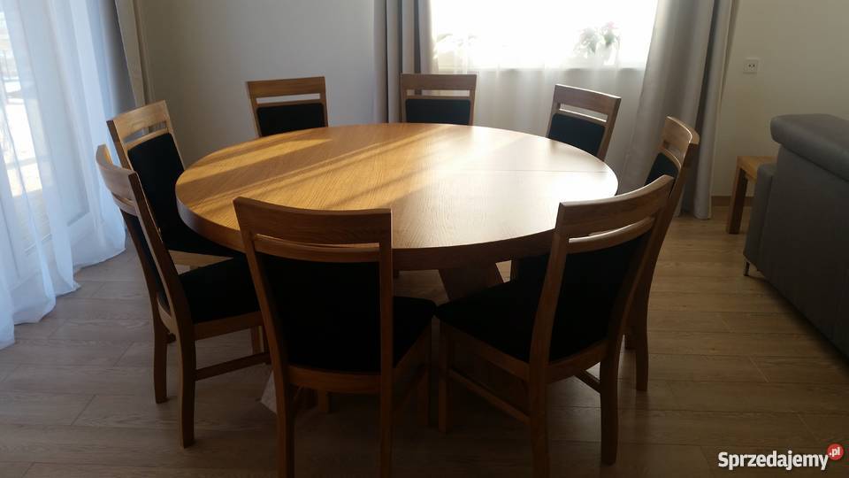 Stół okrągły dębowy nowoczesny rozkładany Kraków