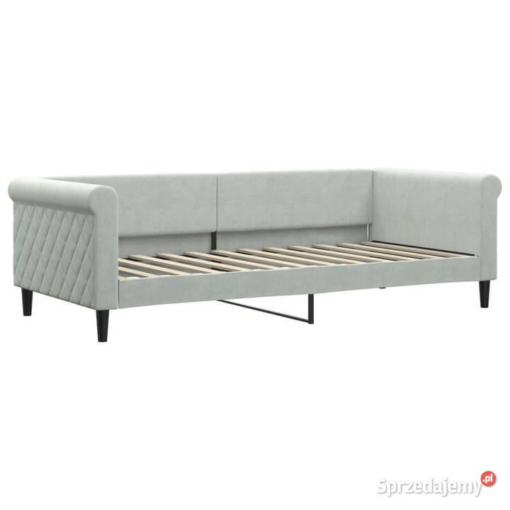 Sofa z materacem do spania jasnoszara aksamit mazowieckie sprzedam