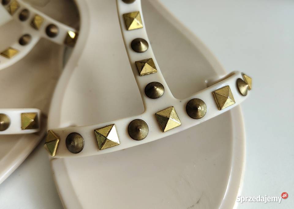 Beżowe sandały 39 sandałki buty płaskie gumowe Szczecin