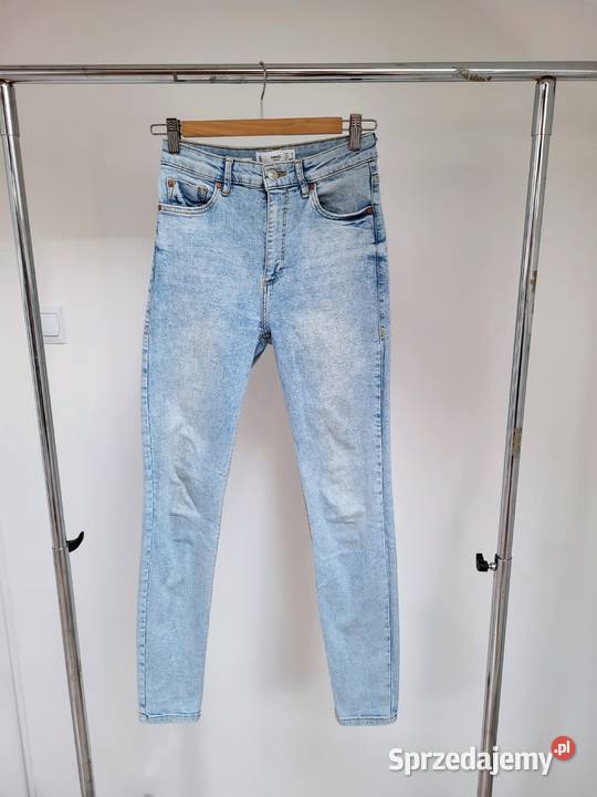 Jasnoniebieskie jeansy high waist skinny wysoki niebieski