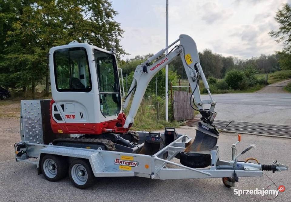 Minikoparka Takeuchi TB216 z przyczepą Koparki Warszawa