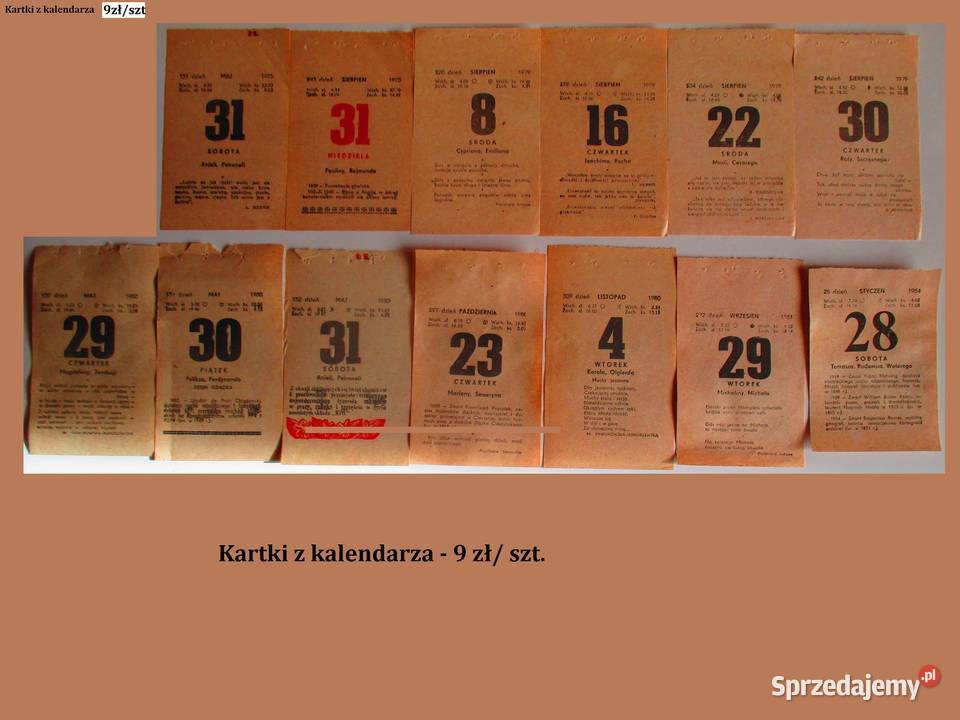 Kartka z kalendarza kalendarz Przyjaciółka Łódź