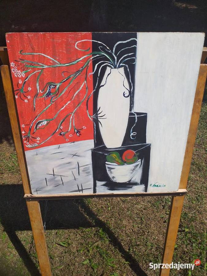 Obraz olejne na płycie pilśniowej w ramie bez