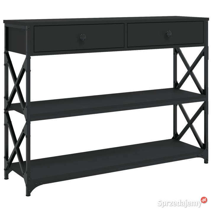 Stolik konsolowy czarny 100x28x75 materiał Stoły mazowieckie