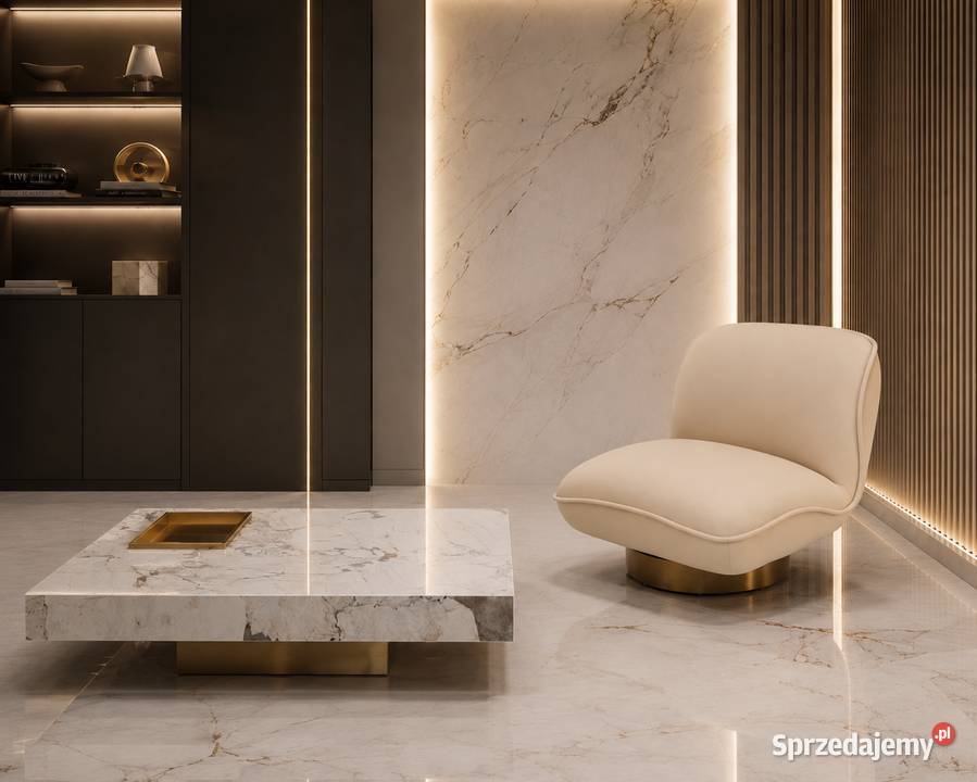 Fotel wypoczynkowy glamour welurowy Monte Cream Golkowice